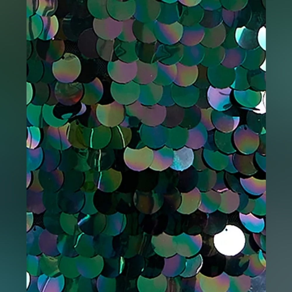 City Studio Juniors Sequin Paillette Mini Dress Iridescent Blue and Green SM New - Picture 4 of 12